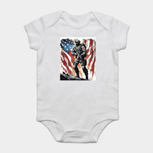 Tactical Soldier Baby Bodysuit by animegirlnft